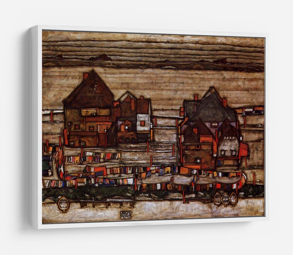 Houses with laundry lines and suburban by Egon Schiele HD Metal Print - Canvas Art Rocks - 7