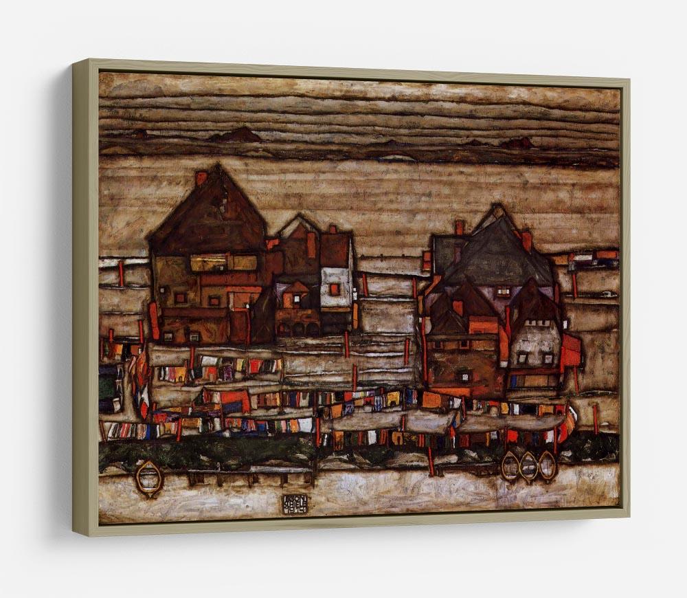 Houses with laundry lines and suburban by Egon Schiele HD Metal Print - Canvas Art Rocks - 8