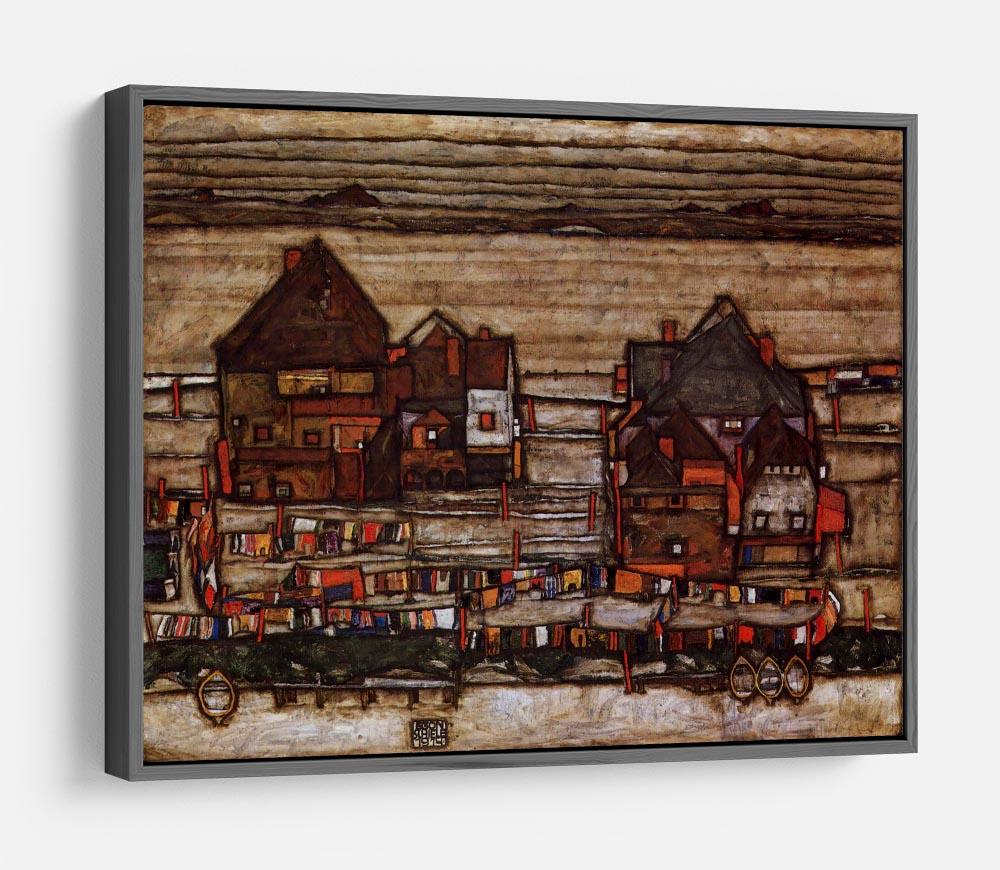 Houses with laundry lines and suburban by Egon Schiele HD Metal Print - Canvas Art Rocks - 9