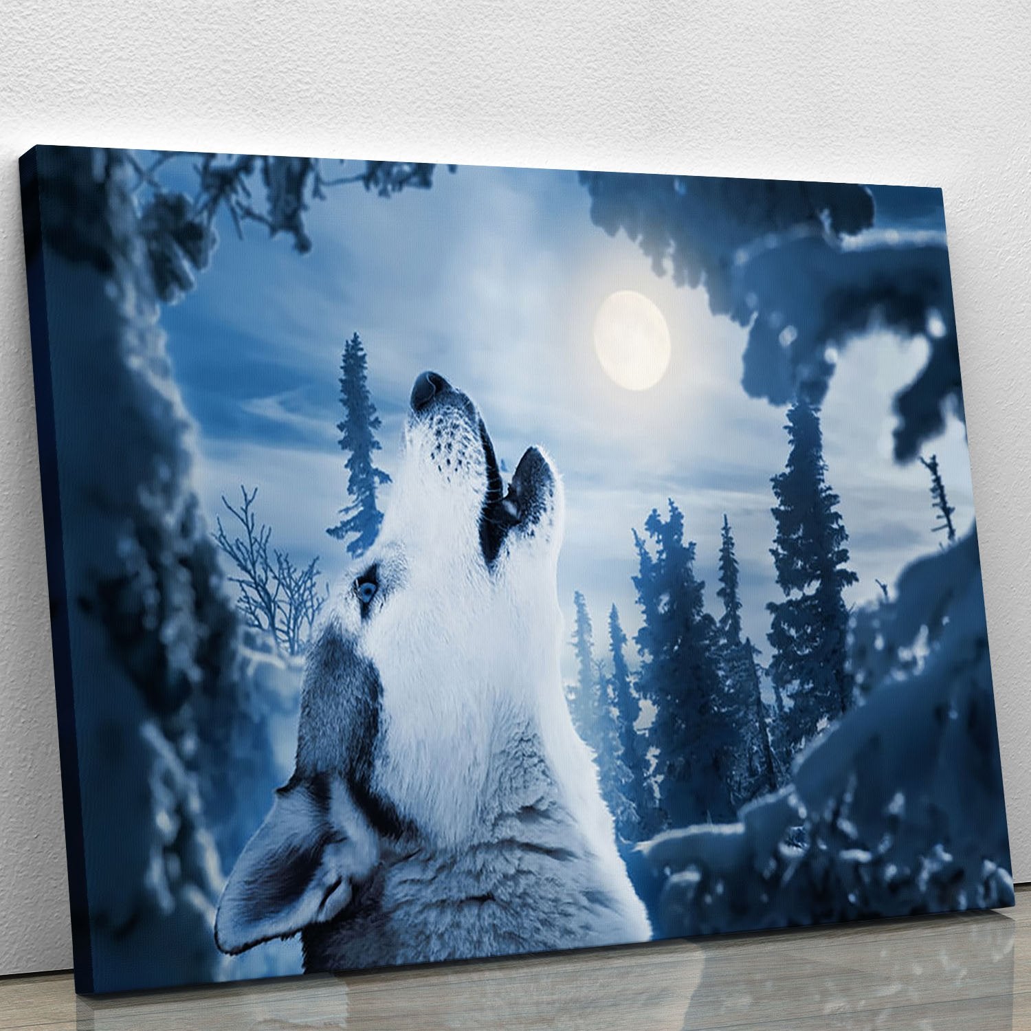 Howling to the moon Canvas Print or Poster