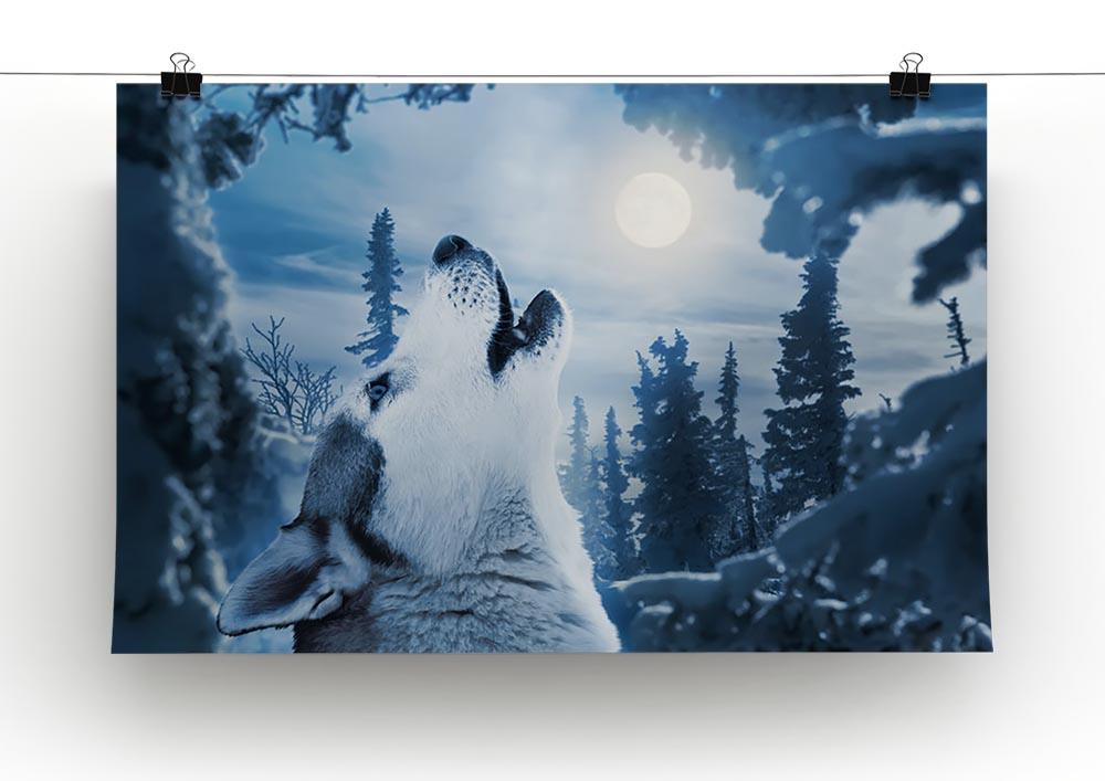 Howling to the moon Canvas Print or Poster - Canvas Art Rocks - 2