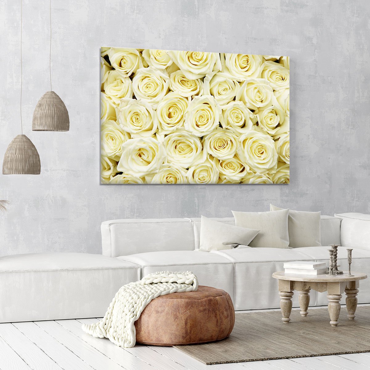 Huge bouquet of white roses Canvas Print or Poster