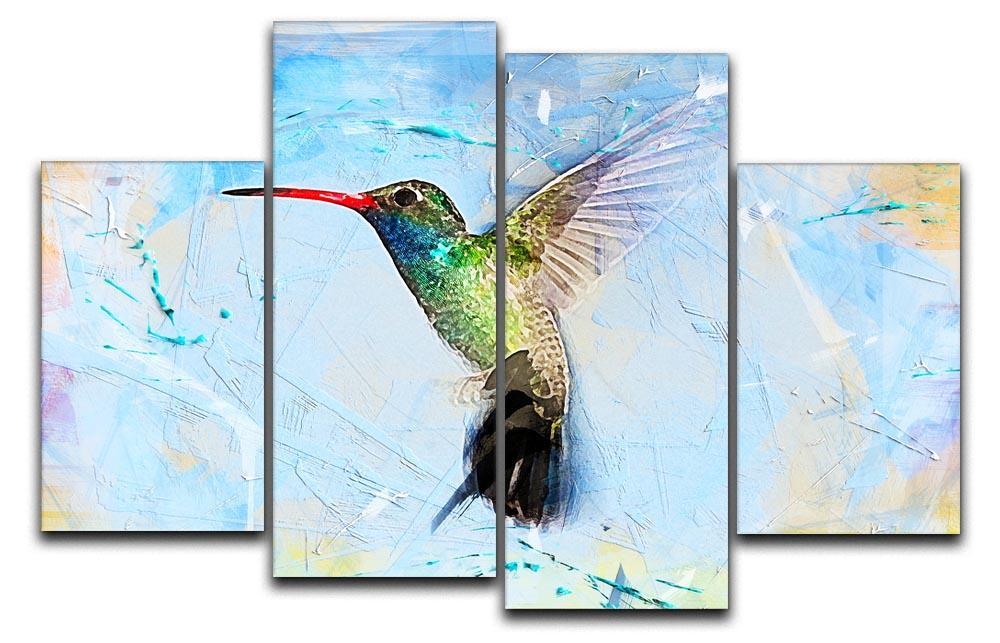 Humming Bird Painting 4 Split Panel Canvas  - Canvas Art Rocks - 1