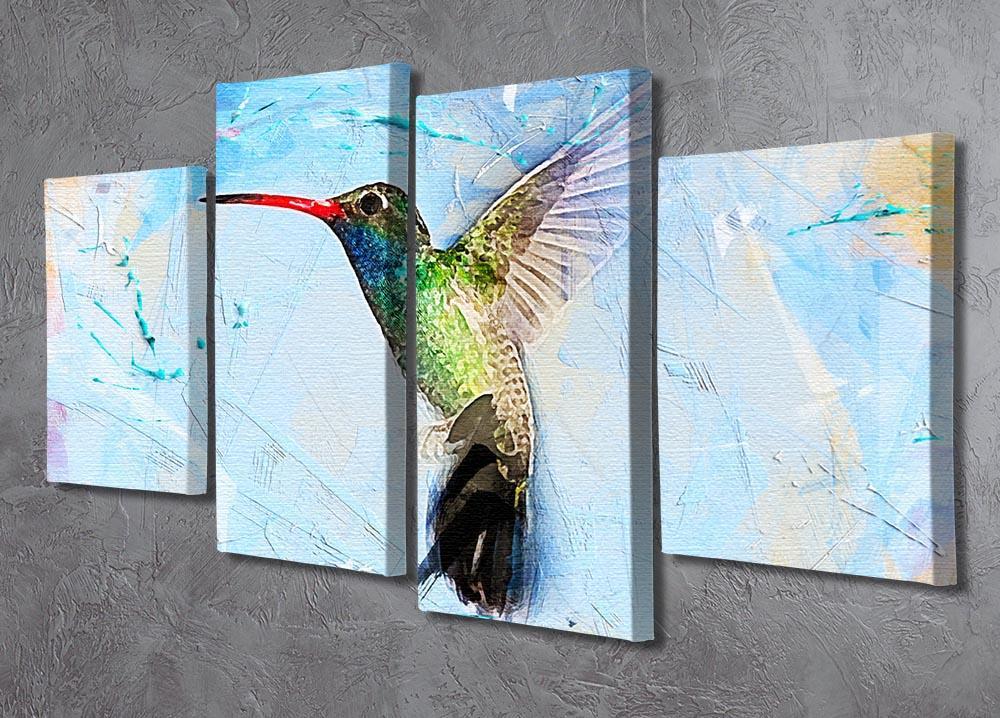 Humming Bird Painting 4 Split Panel Canvas - Canvas Art Rocks - 2