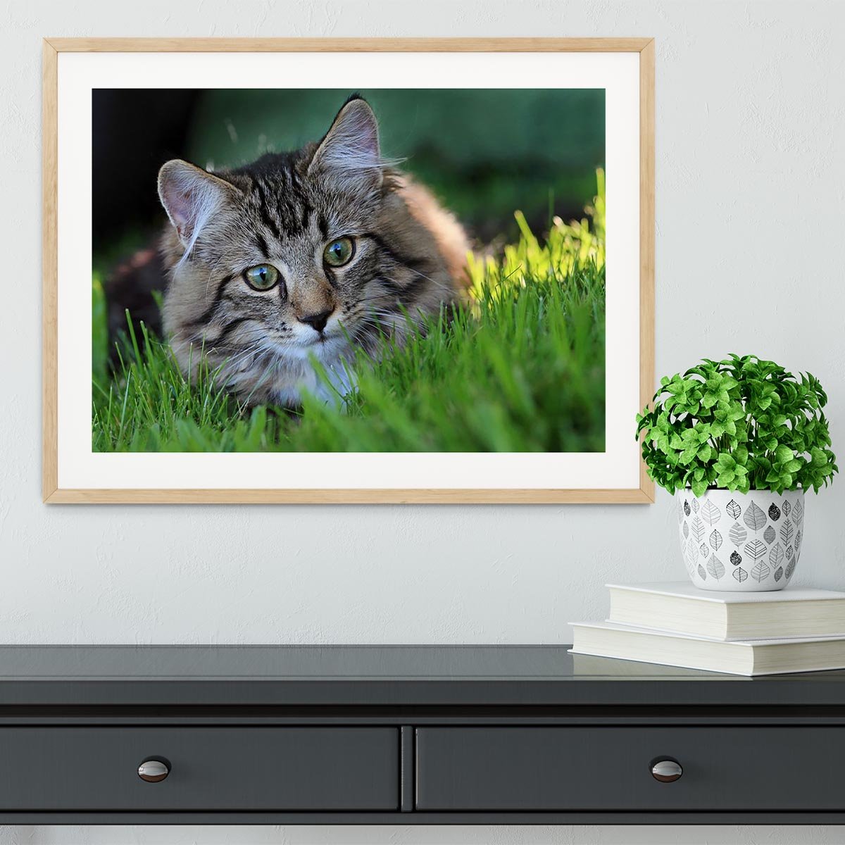 Hunting in the grass Framed Print - Canvas Art Rocks - 3