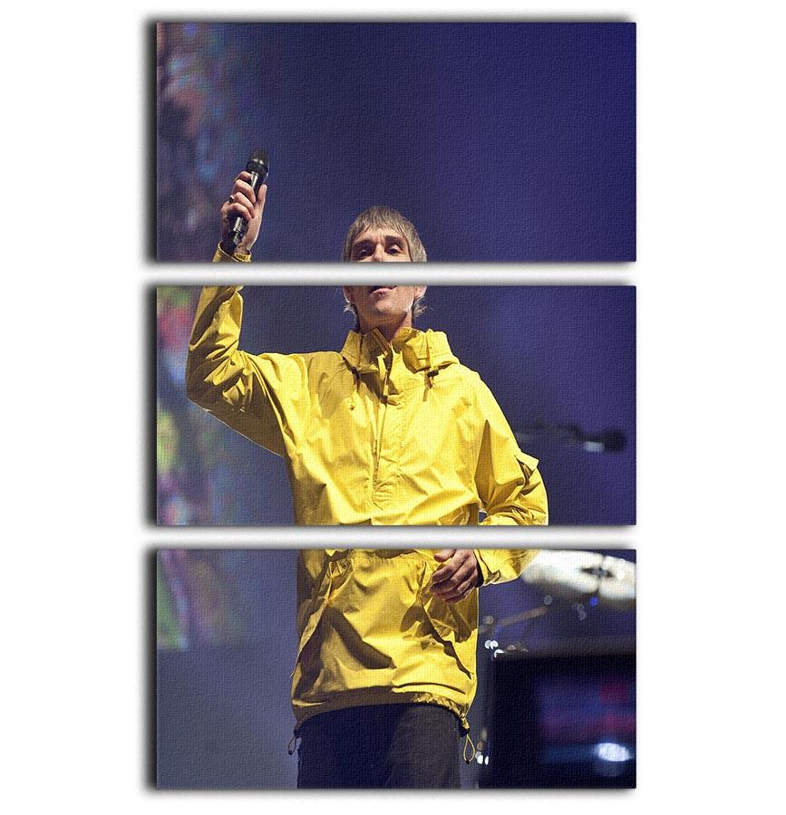 Ian Brown of the Stone Roses singing 3 Split Panel Canvas Print - Canvas Art Rocks - 1