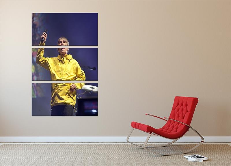 Ian Brown of the Stone Roses singing 3 Split Panel Canvas Print - Canvas Art Rocks - 2