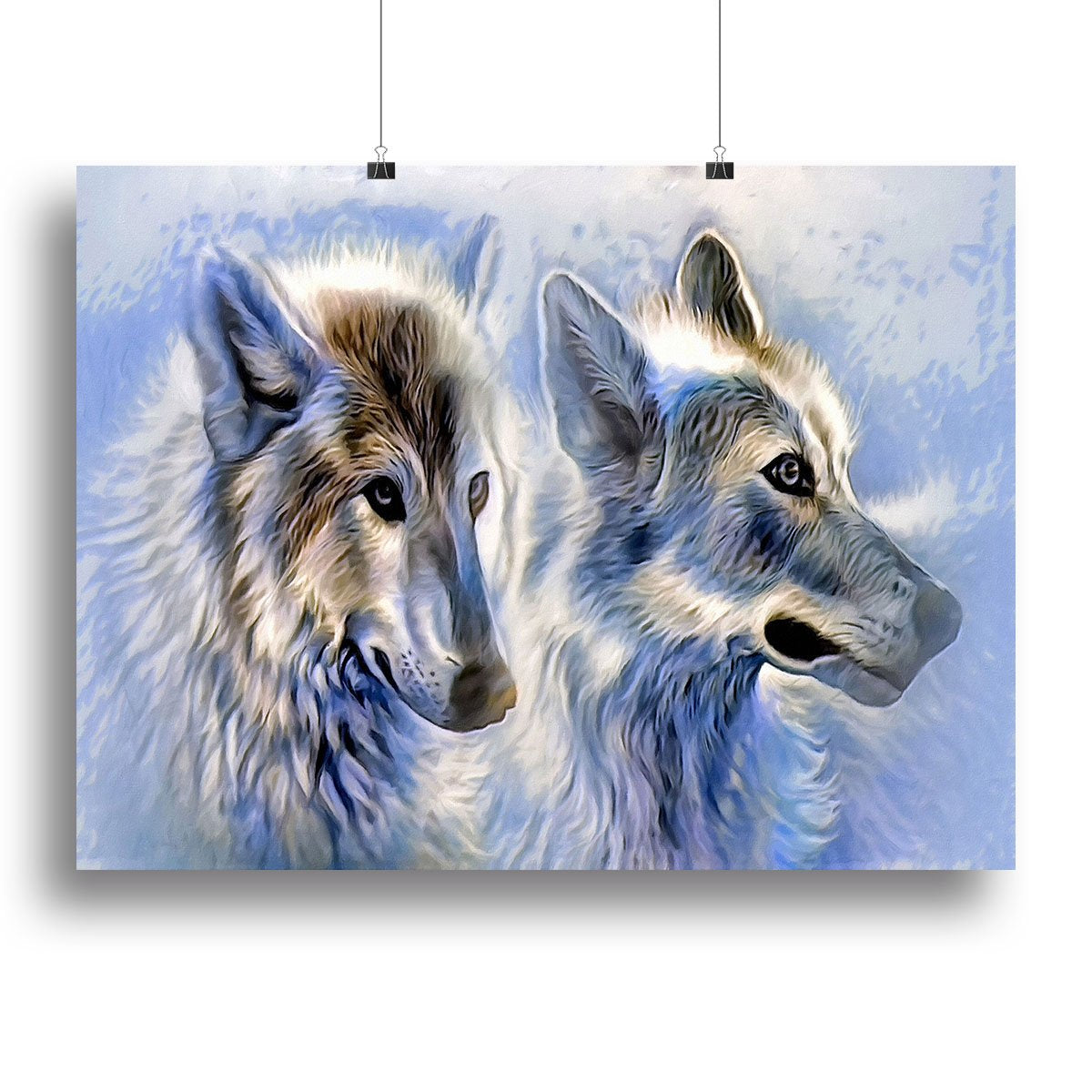 Ice Wolf Painting Canvas Print or Poster