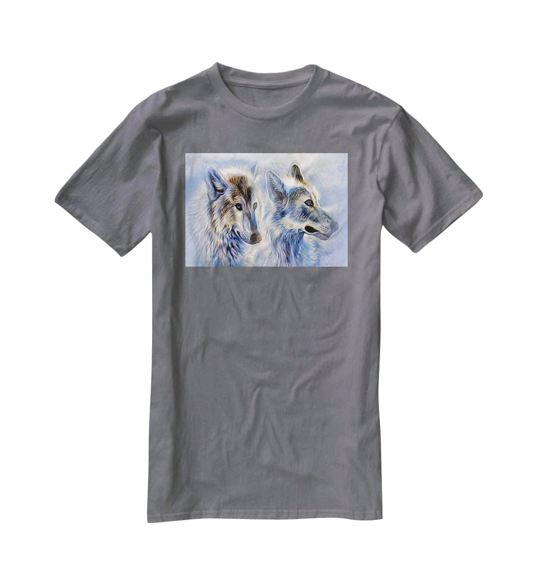 Ice Wolf Painting T-Shirt - Canvas Art Rocks - 3