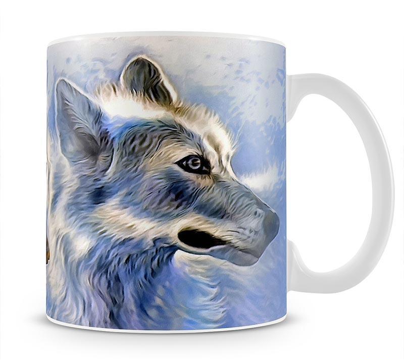 Ice Wolf Painting Mug - Canvas Art Rocks - 1
