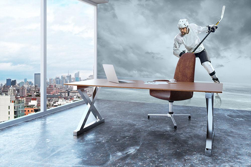 Ice hockey player Wall Mural Wallpaper - Canvas Art Rocks - 3