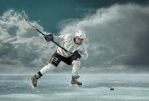 Ice hockey player in action Wall Mural Wallpaper - Canvas Art Rocks - 1