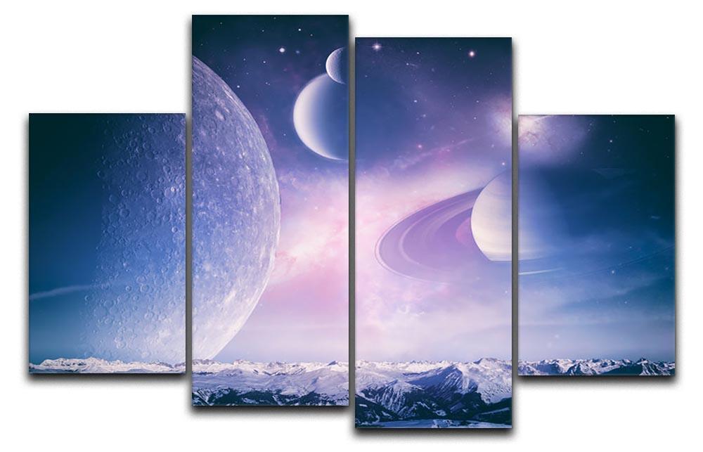 Ice world and planets 4 Split Panel Canvas  - Canvas Art Rocks - 1