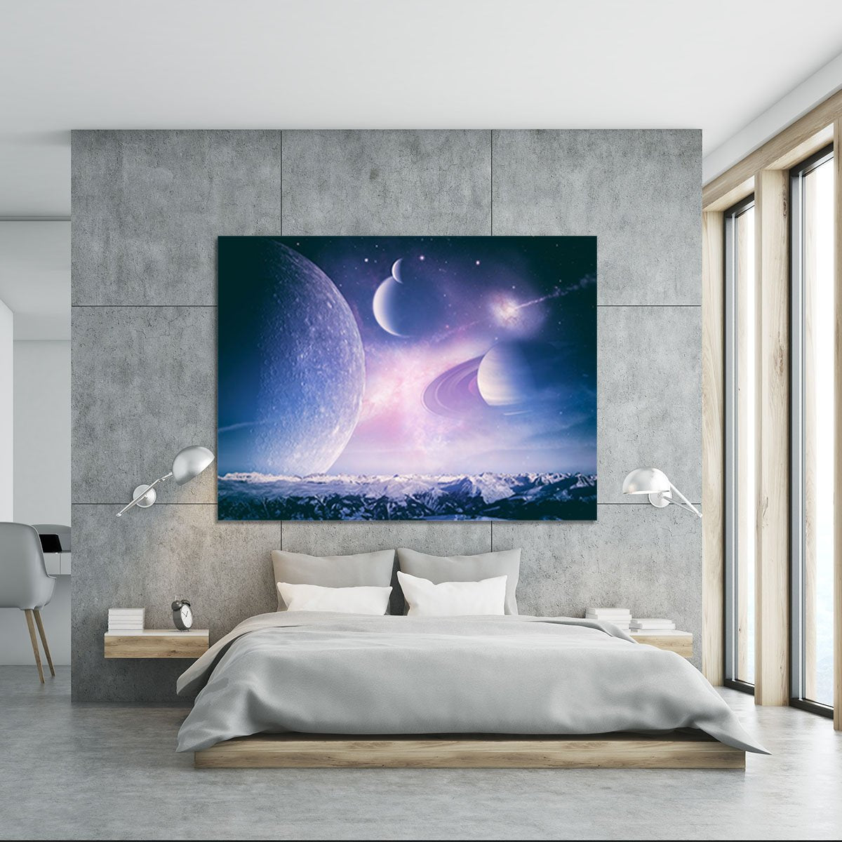 Ice world and planets Canvas Print or Poster
