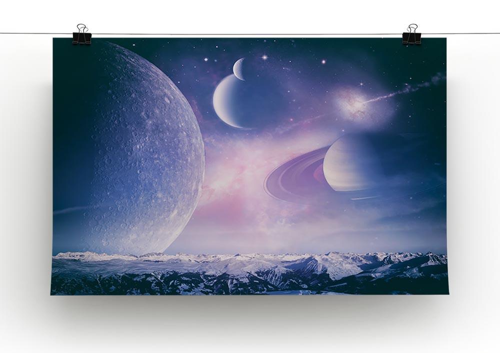 Ice world and planets Canvas Print or Poster - Canvas Art Rocks - 2