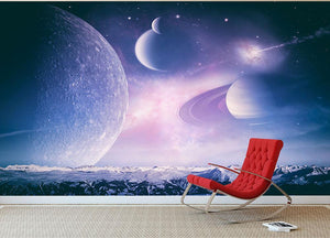 Ice world and planets Wall Mural Wallpaper - Canvas Art Rocks - 2