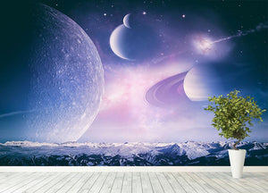 Ice world and planets Wall Mural Wallpaper - Canvas Art Rocks - 4