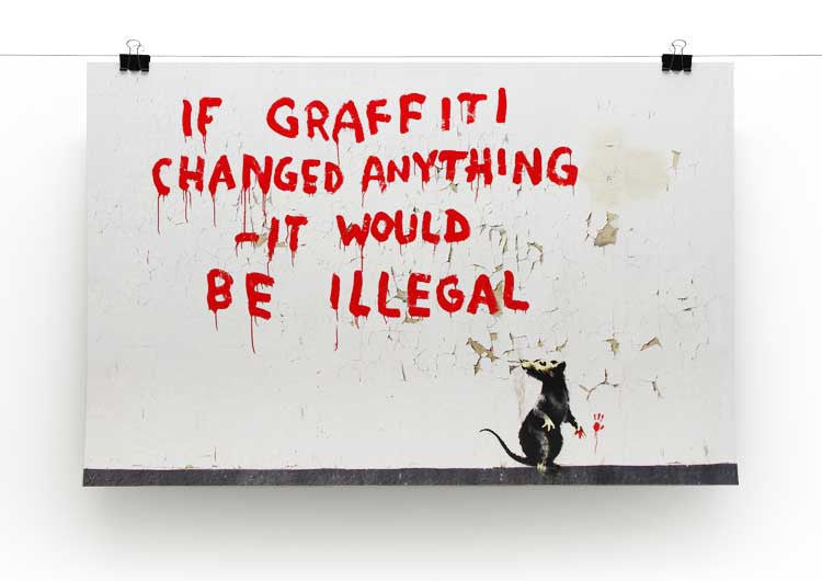 Banksy If Graffiti Changed Anything Print - Canvas Art Rocks - 2
