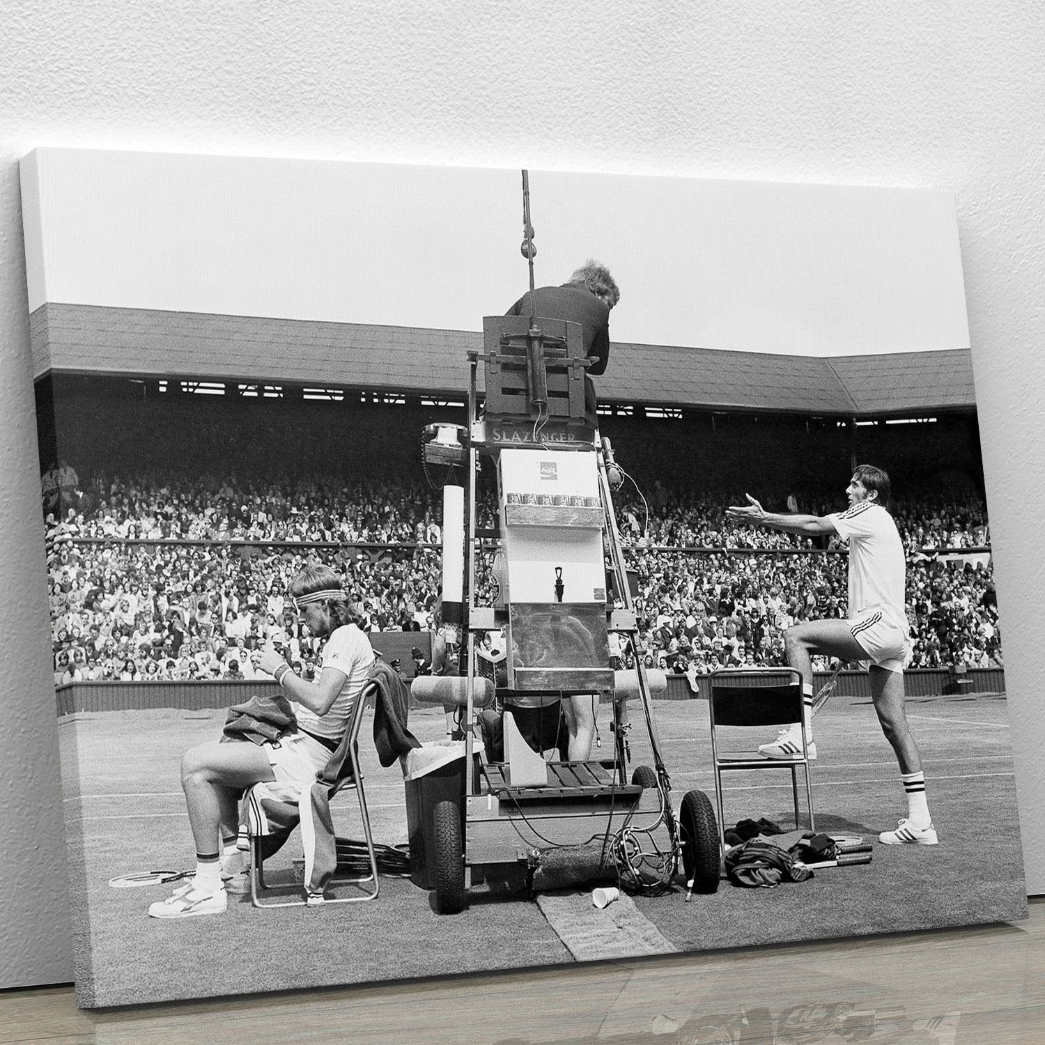 Ilie Nastase argues with the umpire Canvas Print or Poster