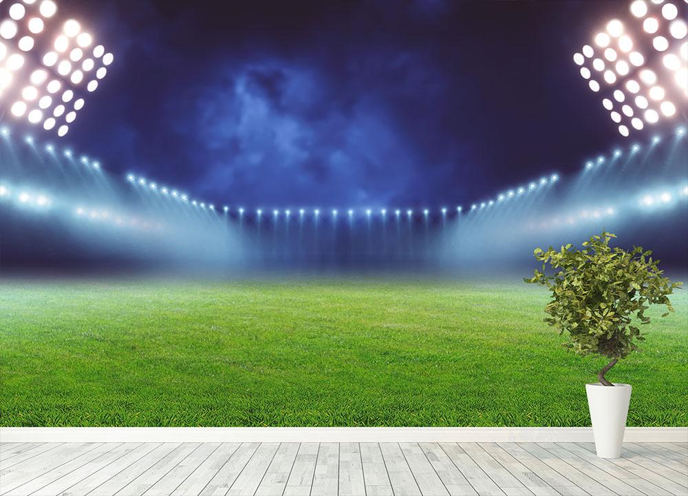Illuminated football ground Wall Mural Wallpaper - Canvas Art Rocks - 4