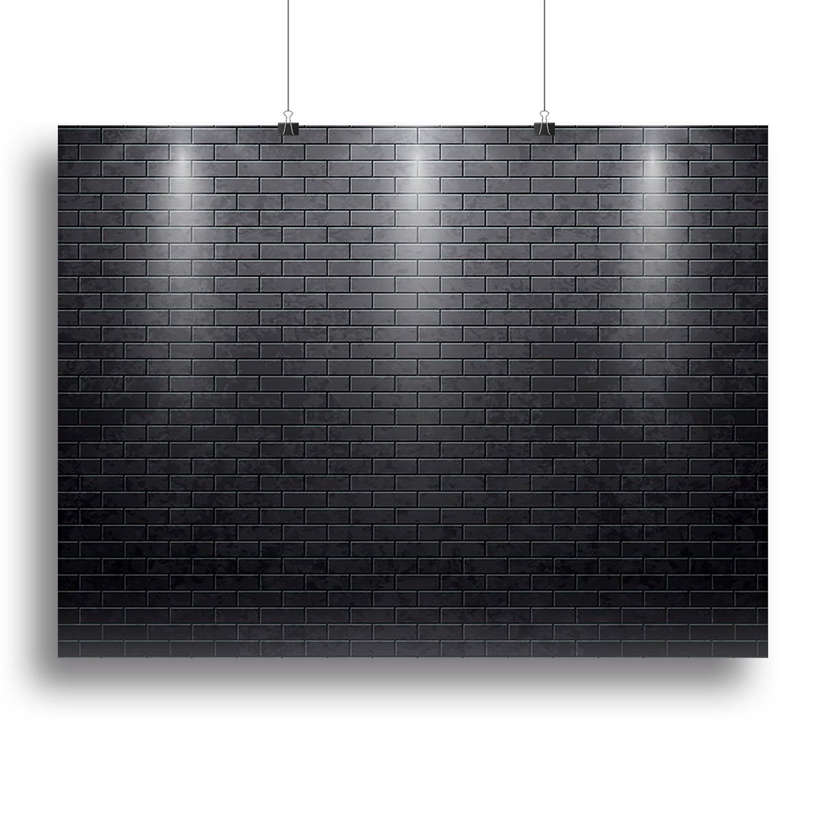 Illustartion of brick wall black Canvas Print or Poster