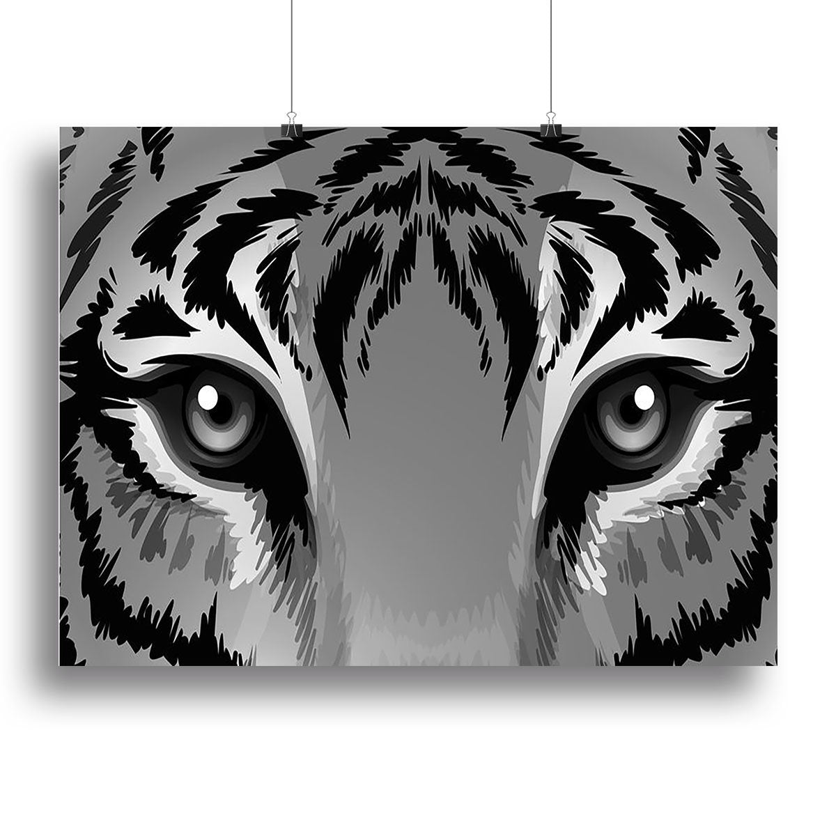 Illustration of a tiger with sharp eyes Canvas Print or Poster