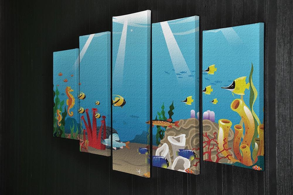 Illustration of marine life design 5 Split Panel Canvas  - Canvas Art Rocks - 2