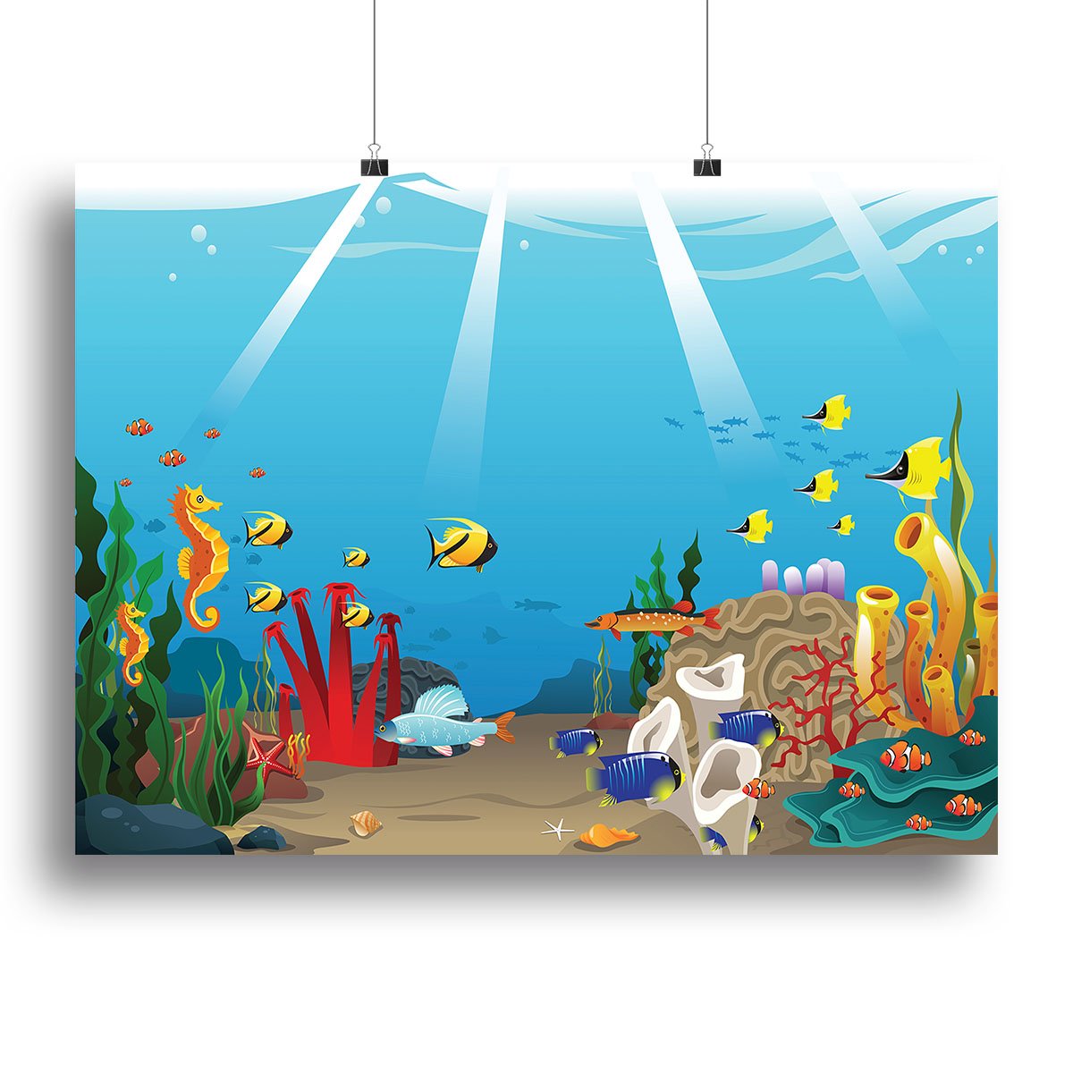 Illustration of marine life design Canvas Print or Poster