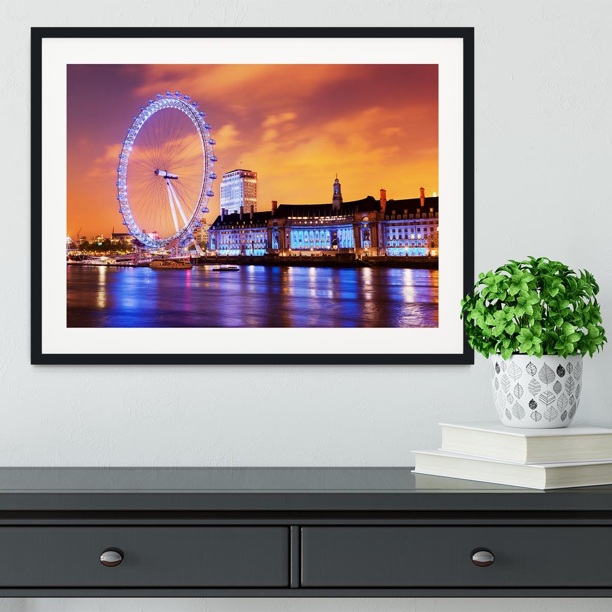 Ilumination of the London Eye Framed Print - Canvas Art Rocks - 1
