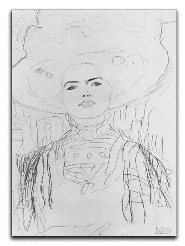Image of a girl with a big hat by Klimt Canvas Print or Poster  - Canvas Art Rocks - 1