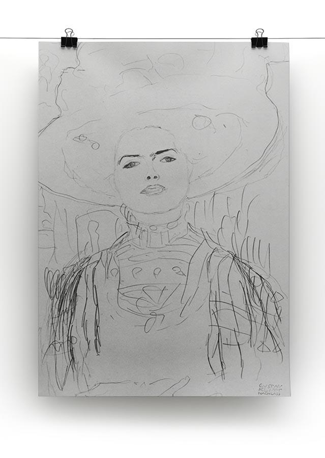 Image of a girl with a big hat by Klimt Canvas Print or Poster - Canvas Art Rocks - 2