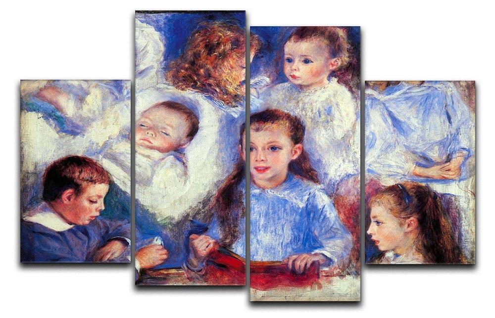 Images of childrens character heads by Renoir 4 Split Panel Canvas  - Canvas Art Rocks - 1