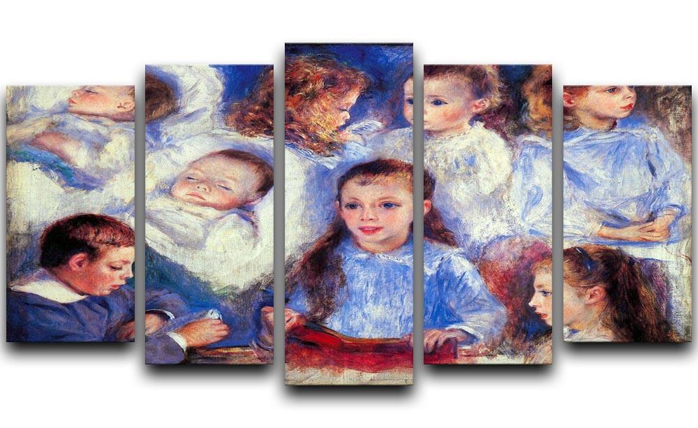 Images of childrens character heads by Renoir 5 Split Panel Canvas  - Canvas Art Rocks - 1