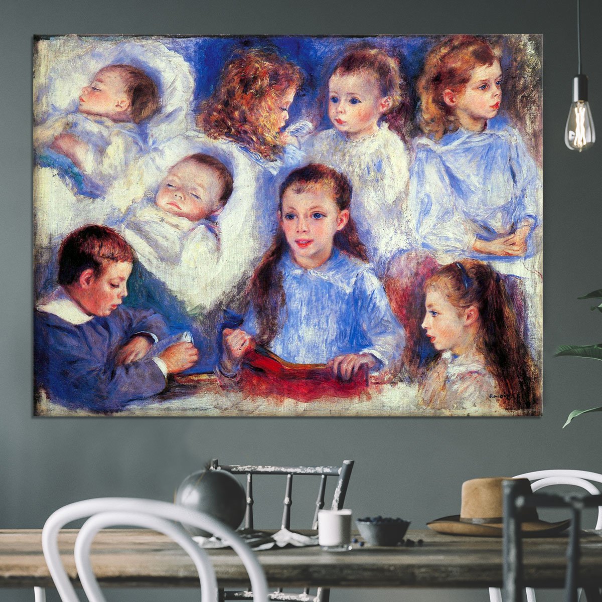 Images of childrens character heads by Renoir Canvas Print or Poster