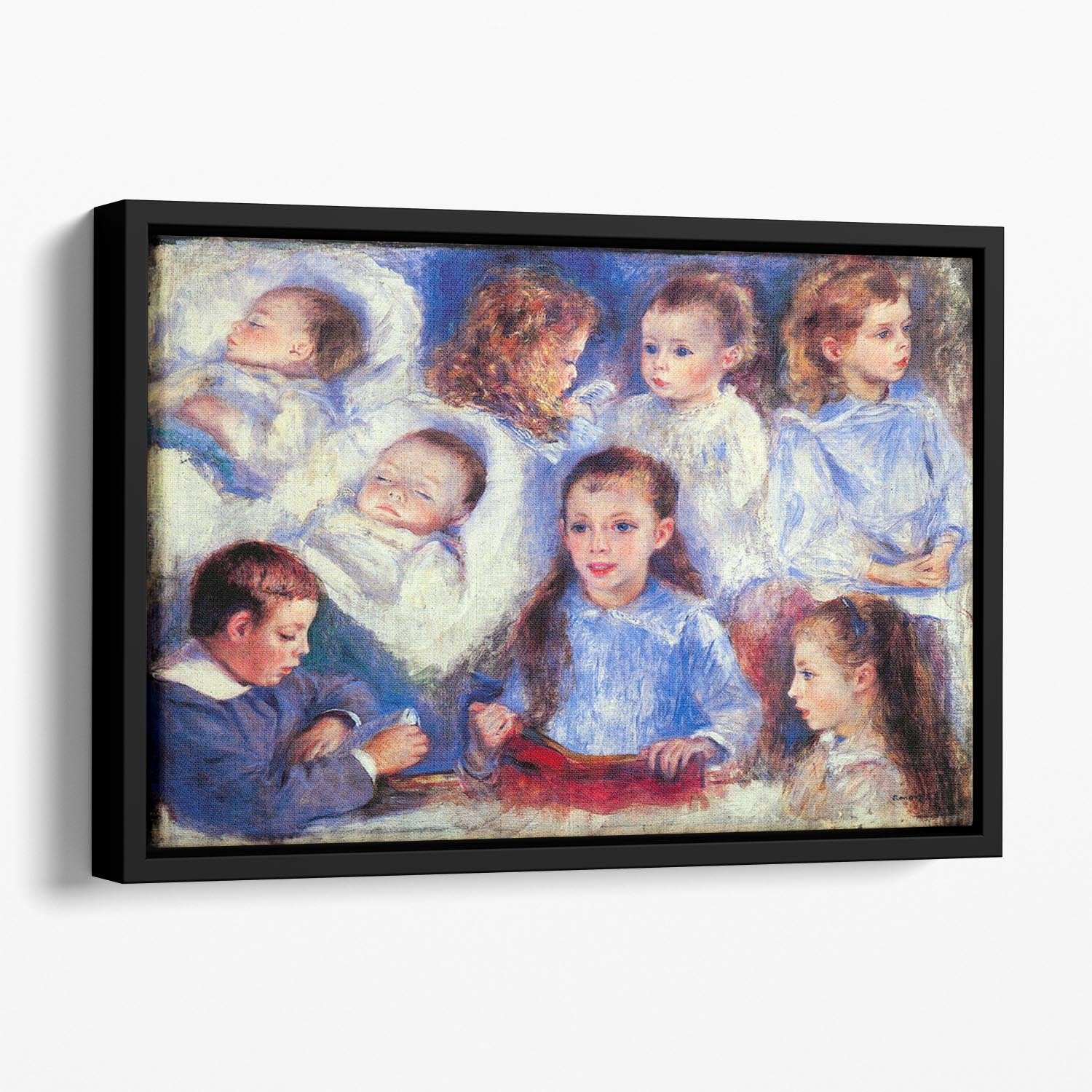 Images of childrens character heads by Renoir Floating Framed Canvas