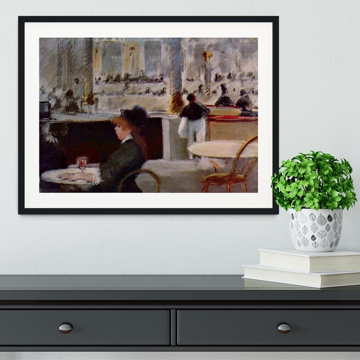 In Cafe 1 by Manet Framed Print - Canvas Art Rocks - 1