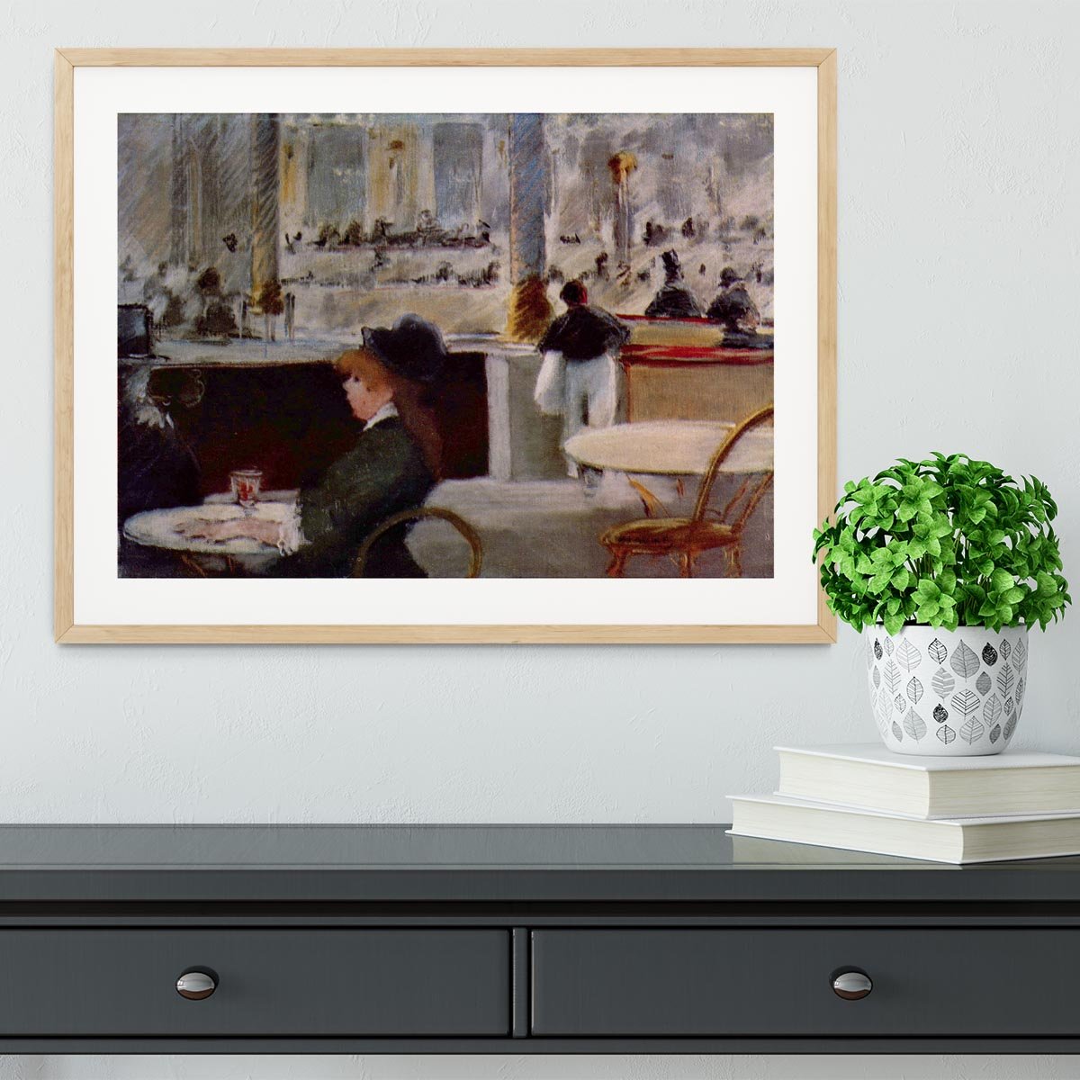 In Cafe 1 by Manet Framed Print - Canvas Art Rocks - 3