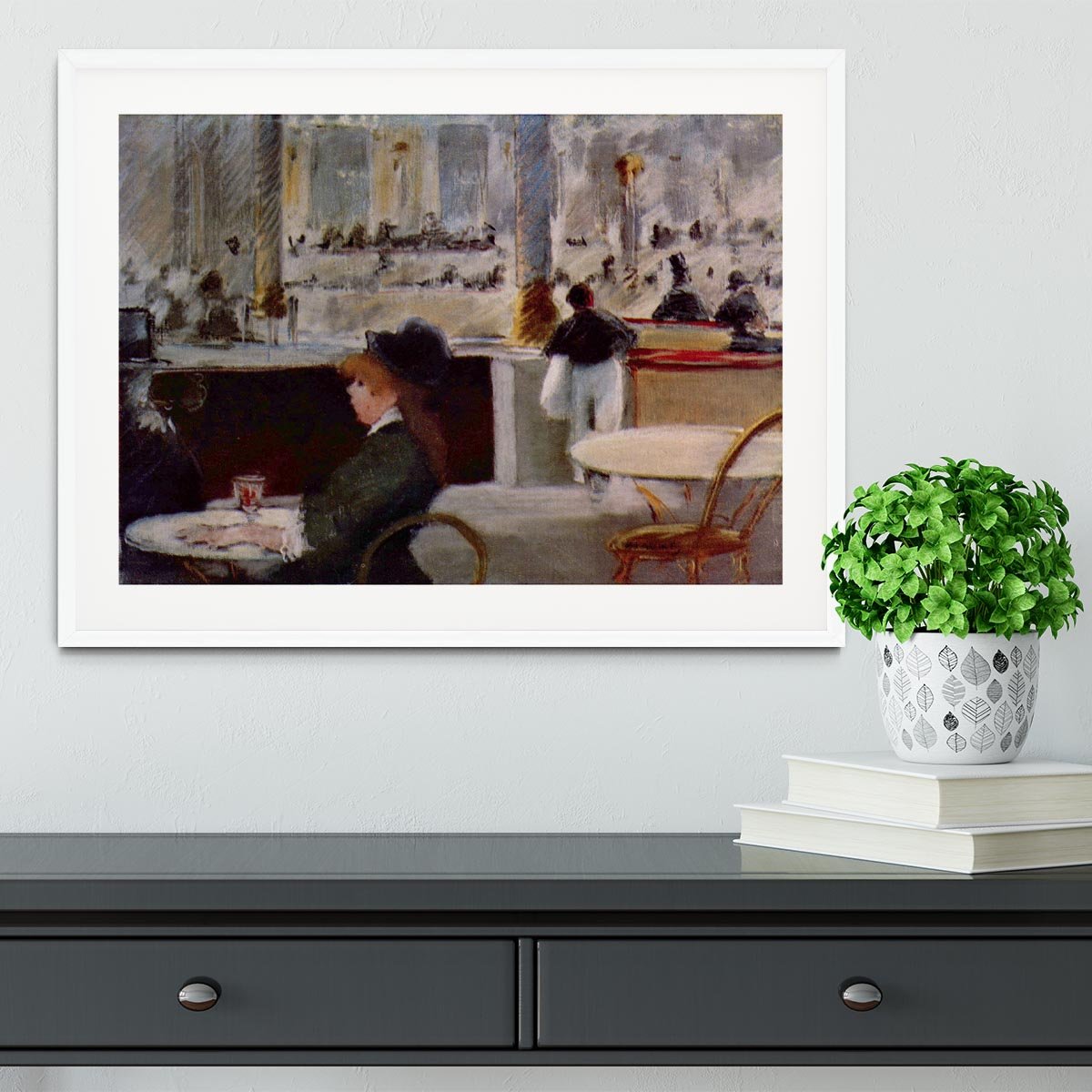 In Cafe 1 by Manet Framed Print - Canvas Art Rocks - 5