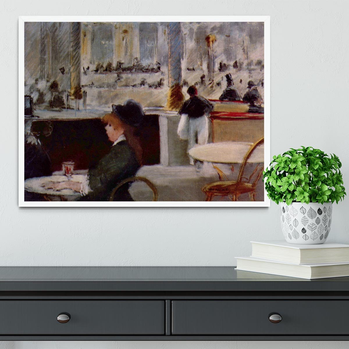 In Cafe 1 by Manet Framed Print - Canvas Art Rocks -6
