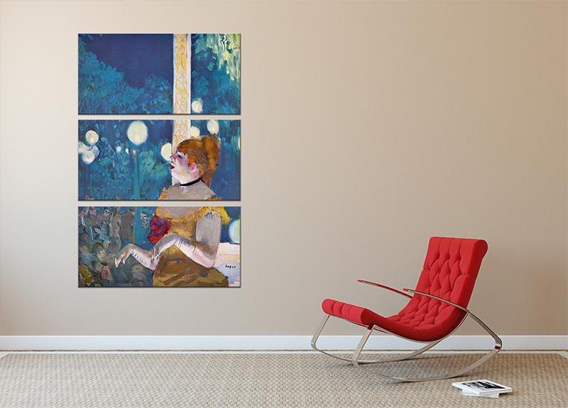 In concert Cafe The Songs of the dog by Degas 3 Split Panel Canvas Print - Canvas Art Rocks - 2