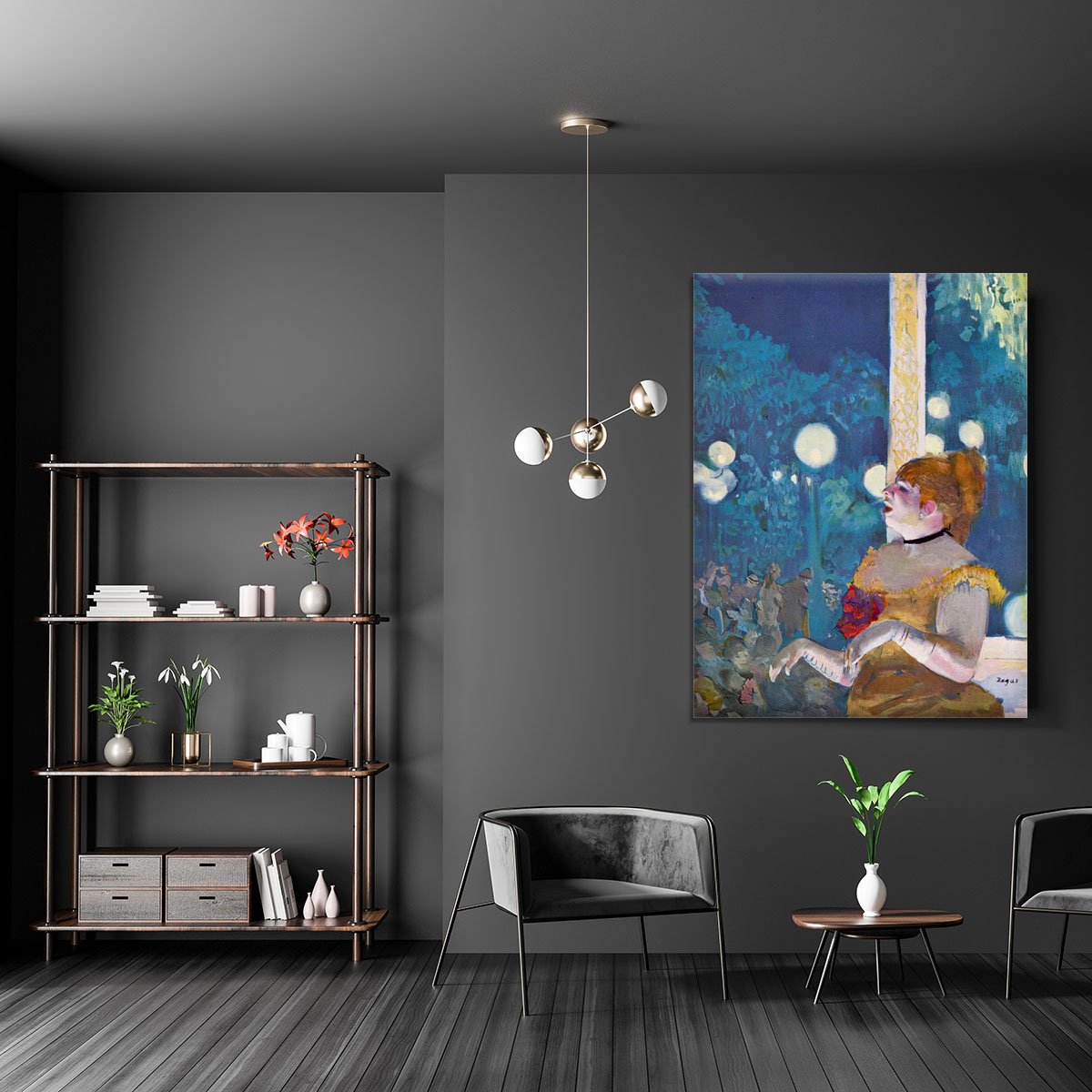 In concert Cafe The Songs of the dog by Degas Canvas Print or Poster