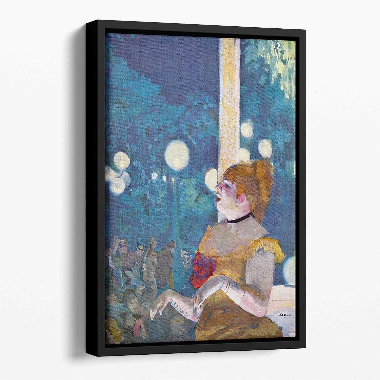 In concert Cafe The Songs of the dog by Degas Floating Framed Canvas