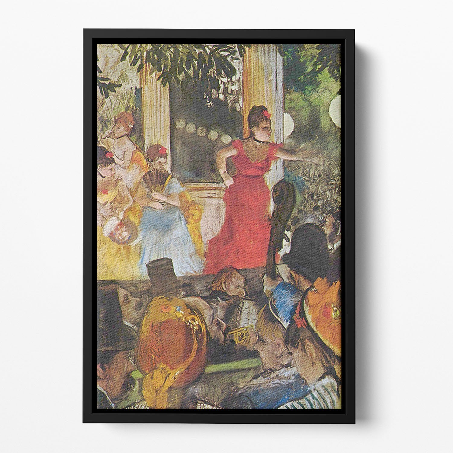 In concert cafe Les Ambassadeurs by Degas Floating Framed Canvas