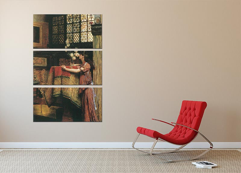 In my studio by Alma Tadema 3 Split Panel Canvas Print - Canvas Art Rocks - 2