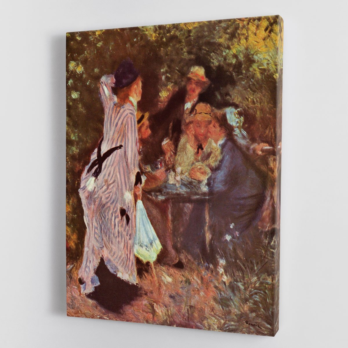 In the Garden in the garden bower of Moulin de la Galette by Renoir Canvas Print or Poster