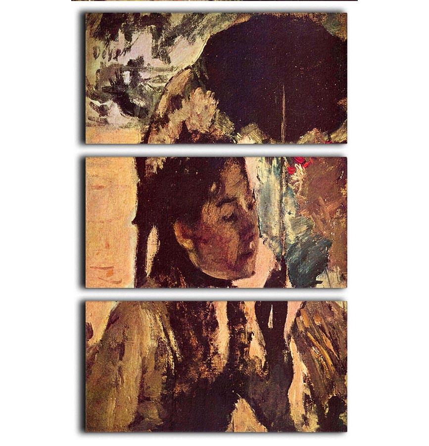 In the Tuileries Woman with Parasol by Degas 3 Split Panel Canvas Print - Canvas Art Rocks - 1