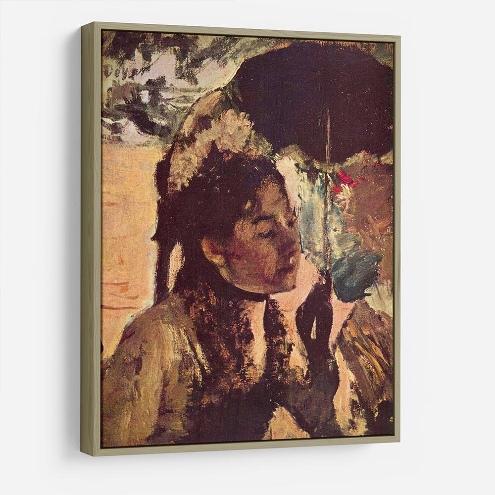 In the Tuileries Woman with Parasol by Degas HD Metal Print - Canvas Art Rocks - 8
