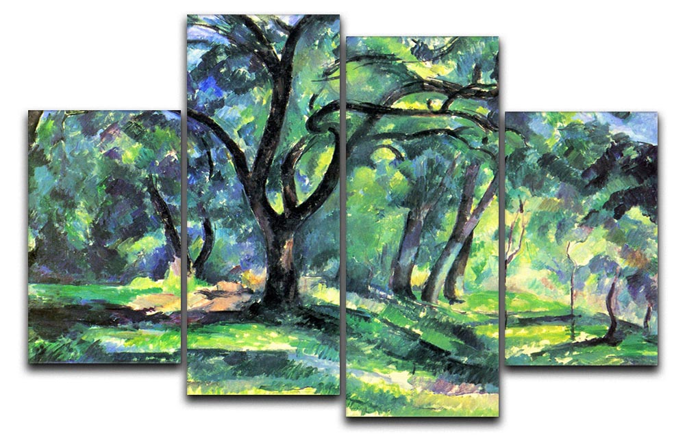In the Woods by Cezanne 4 Split Panel Canvas - Canvas Art Rocks - 1