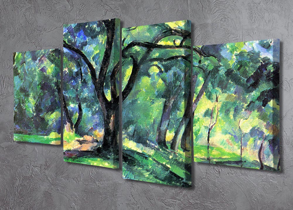 In the Woods by Cezanne 4 Split Panel Canvas - Canvas Art Rocks - 2