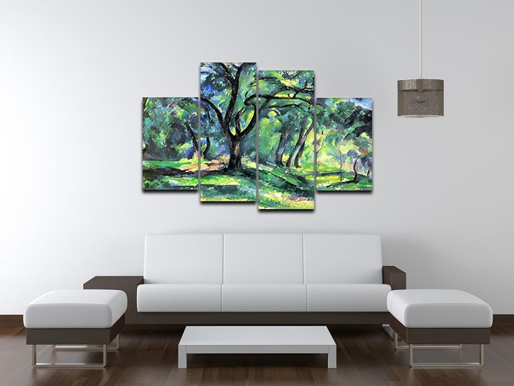 In the Woods by Cezanne 4 Split Panel Canvas - Canvas Art Rocks - 3